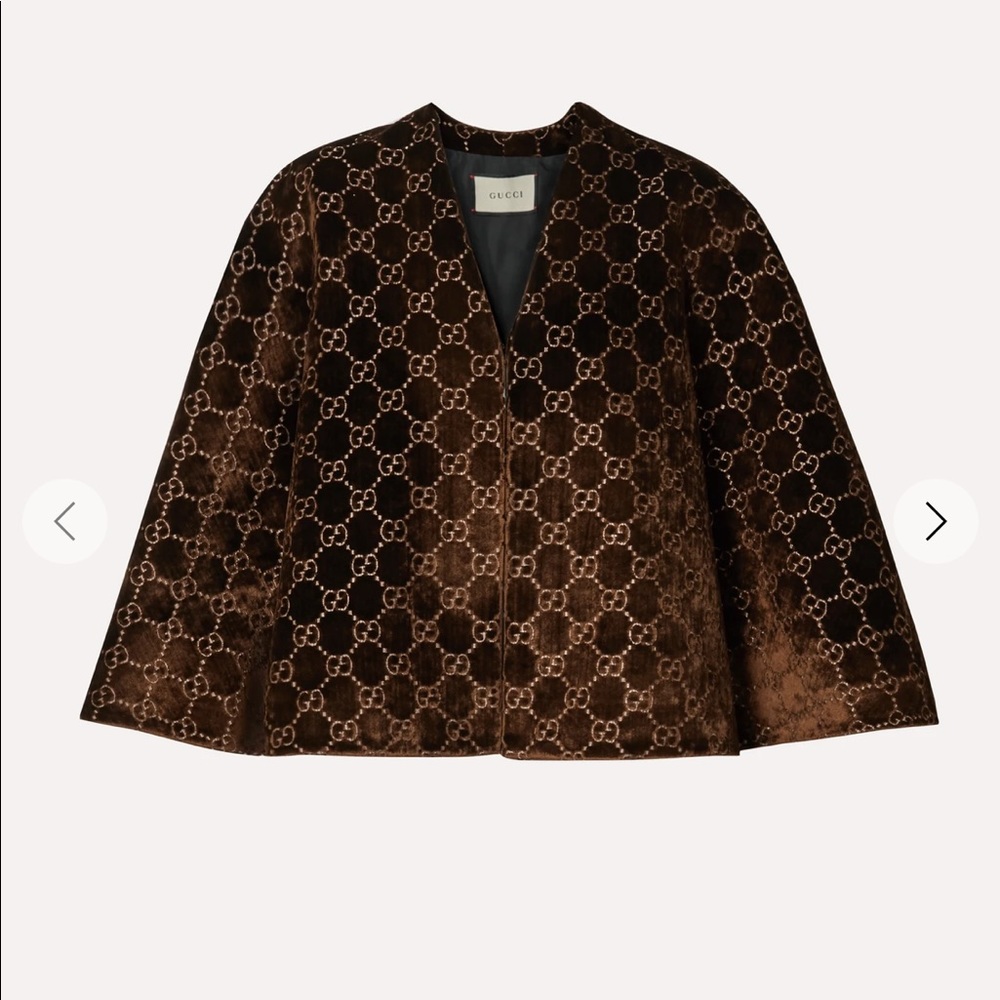 Gucci Logo Velvet Jacquard Cape